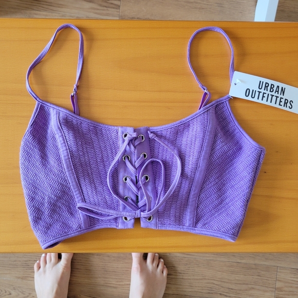 NWT Purple Lace-Up UO Bralette - Picture 1 of 3